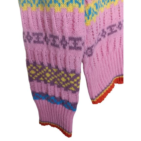New Easel Los Angeles Fair Isle Knit Sweater Small Multicolor Soft Pullover - Picture 6 of 13